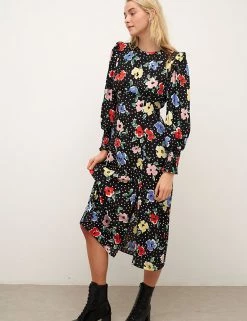 Nobody's Child Dresses Floral Round Neck Midi Tea Dress