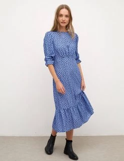 Nobody's Child Dresses Fruit Print Round Neck Midaxi Waisted Dress