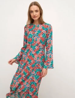 Nobody's Child Dresses Floral Round Neck Midaxi Tea Dress