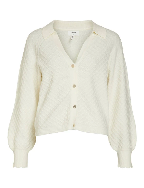 OBJECT Cardigans Knitted V-Neck Relaxed Cardigan - Image 6
