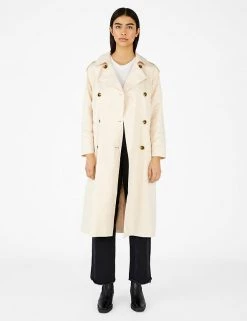 OBJECT Coats & Jackets Cotton Blend Belted Longline Trench Coat