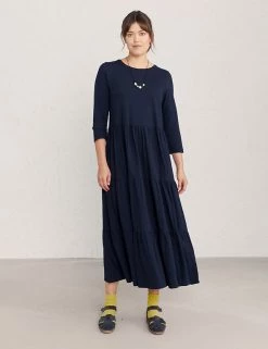 Seasalt Cornwall Dresses Organic Cotton Midi Tiered Dress