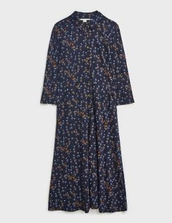 White Stuff Dresses Cotton Rich Printed Midi Shirt Dress