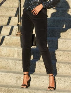 SOSANDAR Women Velvet High Waisted Jeans