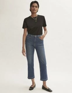 Jigsaw High Waisted Straight Leg Cropped Jeans