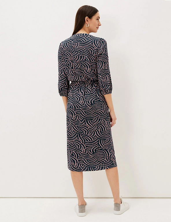 Phase Eight Dresses Geometric Tie Neck Waisted Dress - Image 3