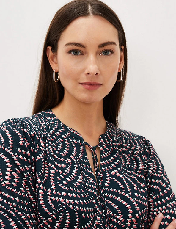 Phase Eight Dresses Geometric Tie Neck Waisted Dress - Image 5