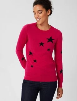 HOBBS Jumpers Merino Wool Rich Star Jumper With Cashmere