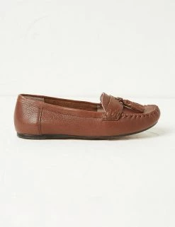 FatFace Shoes Leather Tassel Moccasin Slippers