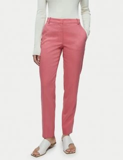 Jigsaw Linen Blend Tapered Ankle Grazer Trousers