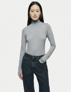 Jigsaw Women Roll Neck Long Sleeve Top