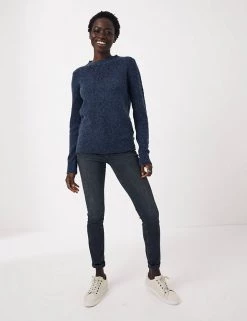 FatFace Jumpers Cotton Blend Crew Neck Scallop Edge Jumper