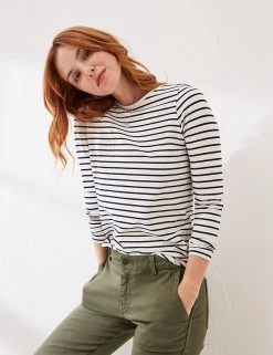 FatFace Women Cotton Rich Striped Long Sleeve Top