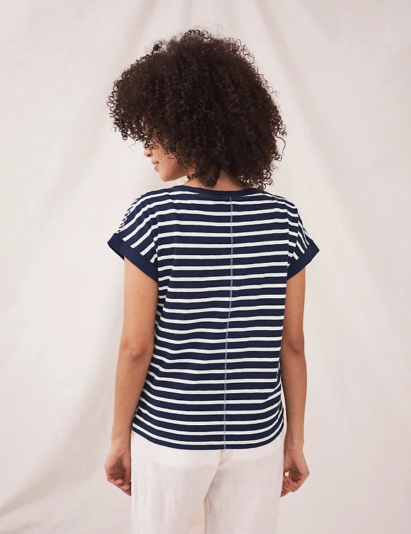 White Stuff Women Pure Organic Cotton Notch Neck T-Shirt - Image 3