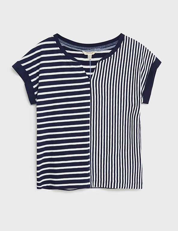 White Stuff Women Pure Organic Cotton Notch Neck T-Shirt - Image 2