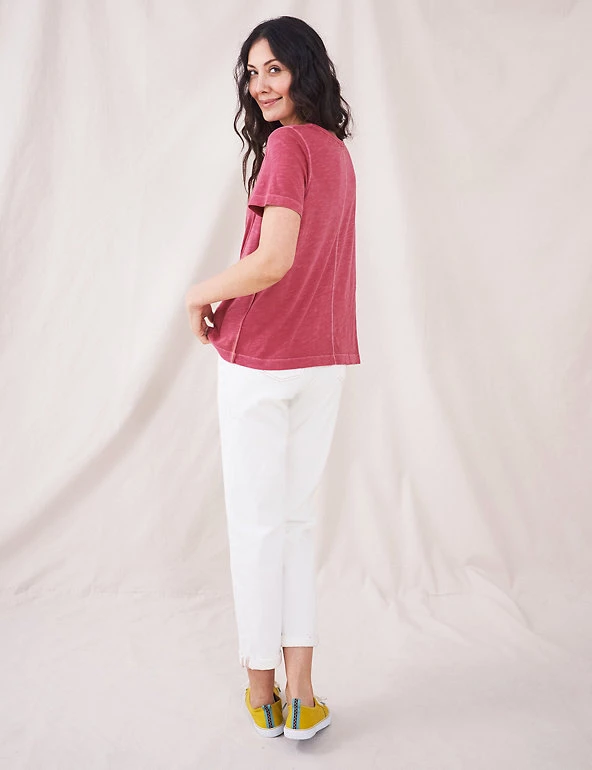 White Stuff Women Pure Cotton Scoop Neck T-Shirt - Image 11
