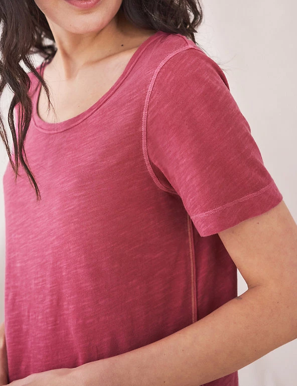 White Stuff Women Pure Cotton Scoop Neck T-Shirt - Image 12