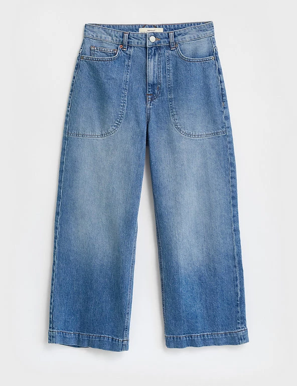 White Stuff Women Cotton Rich Wide Leg Cropped Jeans - Image 5