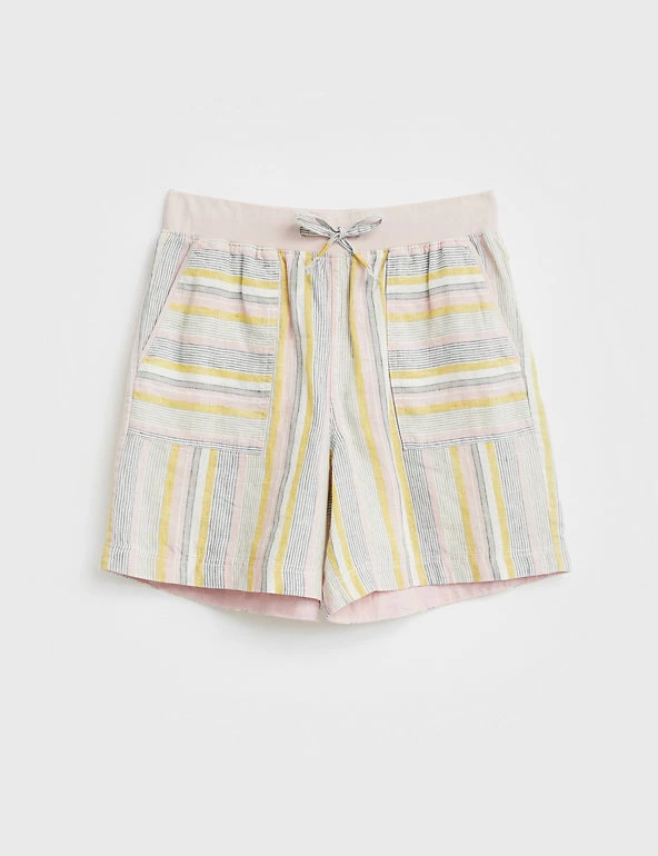 White Stuff Pure Linen Striped Shorts - Image 2