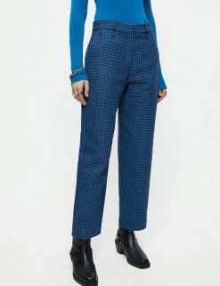 Jigsaw Checked Tapered Trousers With Wool