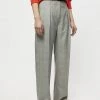 Jigsaw Trousers Pure Wool Checked Straight Leg Trouser