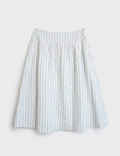 White Stuff Skirts Pure Cotton Striped Midi A-Line Skirt