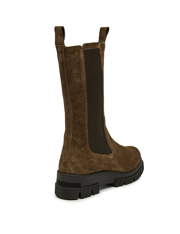 Celtic & Co. Suede Chelsea Chunky Block Heel Boots - Image 5