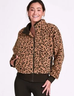 Dharma Bums Coats & Jackets Animal Print Sherpa Jacket