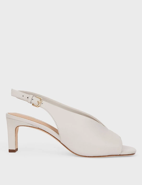 HOBBS Sandals Leather Buckle Open Toe Mules - Image 5