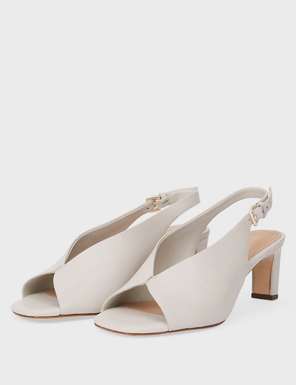 HOBBS Sandals Leather Buckle Open Toe Mules - Image 2