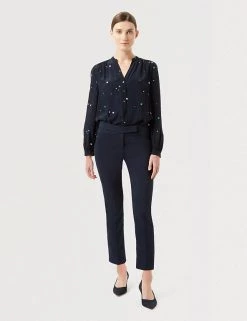 HOBBS Cotton Rich Slim Fit Cropped Trousers