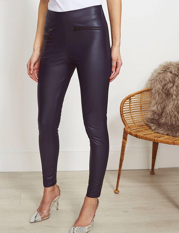 SOSANDAR Trousers Leather Look Leggings - Image 2