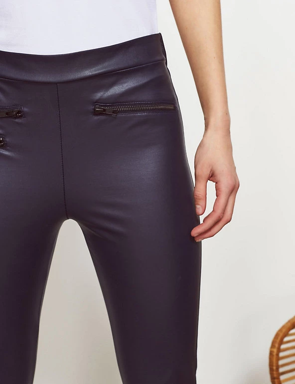 SOSANDAR Trousers Leather Look Leggings - Image 4