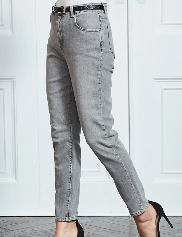 SOSANDAR Women Mom High Waisted Jeans - Image 2