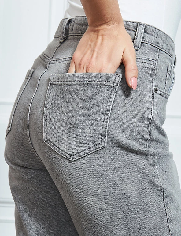 SOSANDAR Women Mom High Waisted Jeans - Image 5