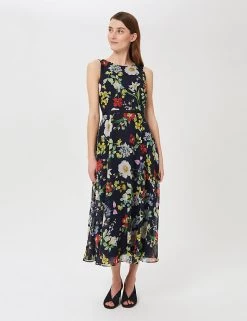 HOBBS Dresses Carly Floral Sleeveless Midi Swing Dress