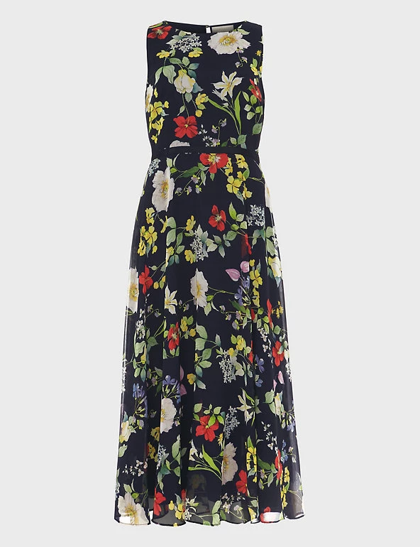HOBBS Dresses Carly Floral Sleeveless Midi Swing Dress - Image 2