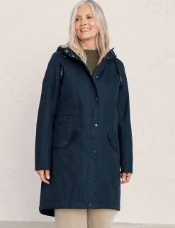 Seasalt Cornwall Coats & Jackets Cotton Rich Hooded Longline Raincoat