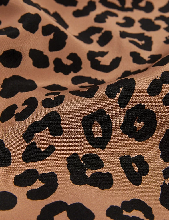 JAEGER Dresses Pure Silk Animal Print V-Neck Shift Dress - Image 6