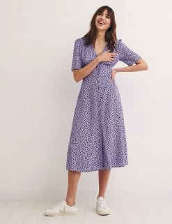 Nobody's Child Dresses Ditsy Floral V-Neck Mini Tea Dress