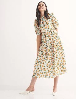 Nobody's Child Dresses Organic Cotton Printed Midi Smock Dress