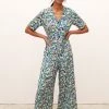 Nobody's Child Dresses Floral Button Front Cropped Jumpsuit