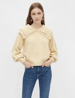 Y.A.S Jumpers Collared Blouson Sleeve Jumper With Wool