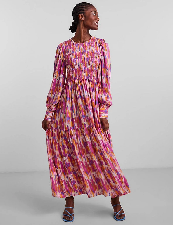 Y.A.S Dresses Printed Midaxi Smock Dress