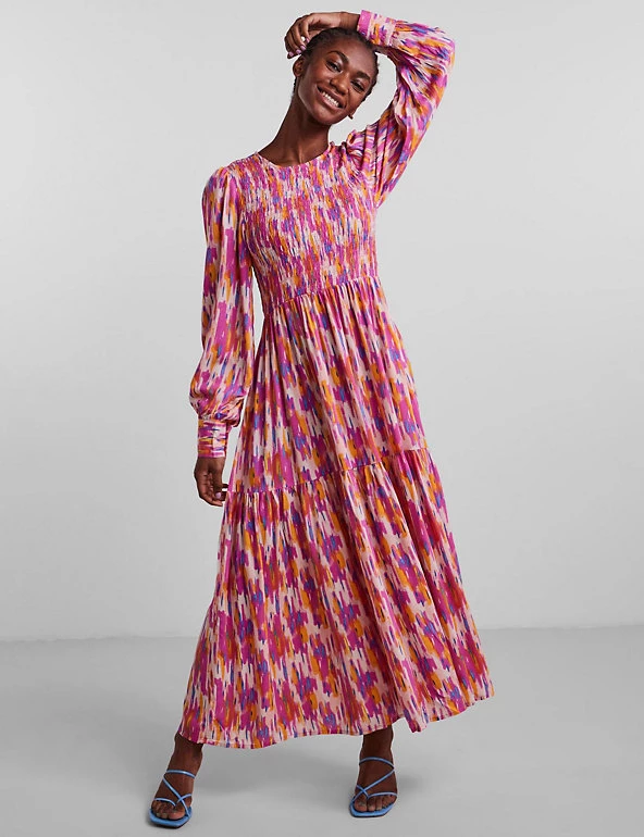 Y.A.S Dresses Printed Midaxi Smock Dress - Image 3