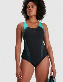 Speedo Swimsuits Printed Scoop Neck Swimsuit