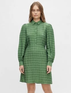 OBJECT Dresses Checked Knee Length Shirt Dress