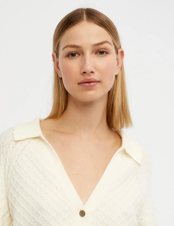 OBJECT Cardigans Knitted V-Neck Relaxed Cardigan - Image 8