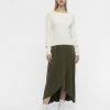 OBJECT Tops Ribbed Scallop Edge Knitted Top