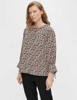 OBJECT Tops Floral Long Sleeve Blouse